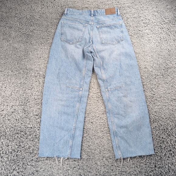 Madewell Jeans Women 25 Blue Darted Barrel Leg Denim Stretch Casual Cropped - Picture 2 of 9